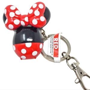 Disney Parks Minnie Mouse Res Balloon Popcorn Bucket Keychain NIP